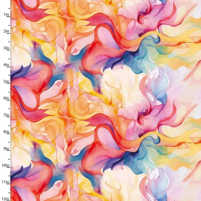 3 Wishes Fabric, Flutter Texture, Hummingbird Bouquet, Cotton Fabric