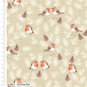 Feathered Foliage, Robins Cotton Fabric