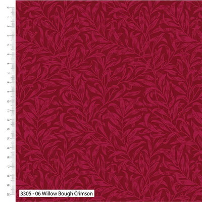 William Morris Quilt Backing Willow Bough Crimson