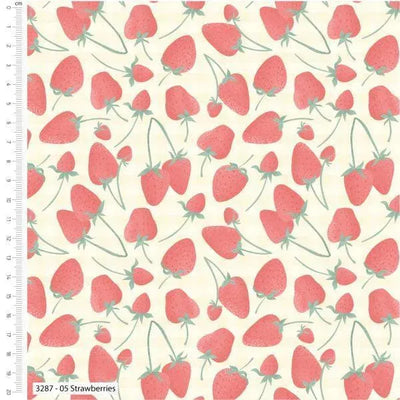 Kimberley Hind, Strawberries , Cotton Fabric