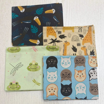 Animal Crackers Fat Quarter Bundle - Sunnyside Fabrics UK - animals,children's fabric - alt - sunnysidefabricsuk.com
