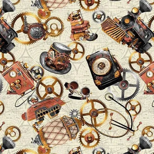 time-travel-steampunk-motifs-steampunk-cotton-fabric-sunnyside
