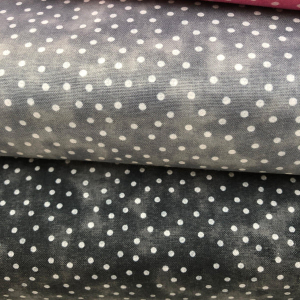 Black Textured Spot Blender Cotton Sunnyside Fabrics UK Sunnyside