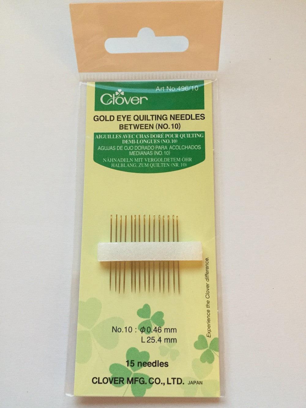 Clover Gold Eye Hand Quilting Needles - No. 10