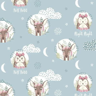 Deers and Owls, Woodland Cotton Fabric - Sunnyside Fabrics UK - bunny, bunting, childrens fabric, Easter, Easter bunny, Easter bunting, Easter crafts, rabbit, rabbits - {{product.type}} - sunnysidefabricsuk.com