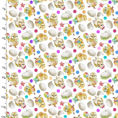 3 Wishes Fabric Cute Baby Chicks Cotton Fabric