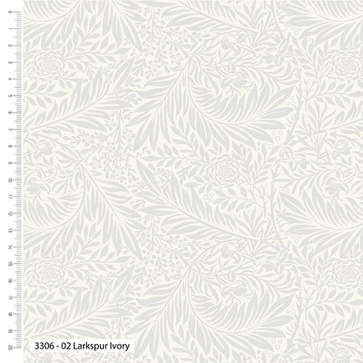 William Morris Quilt Backing Larkspur Ivory - Sunnyside Fabrics UK - larkspur, quilt backing, William morris, William Morris decor, william morris fabric, william morris quilt backing - {{product.type}} - sunnysidefabricsuk.com