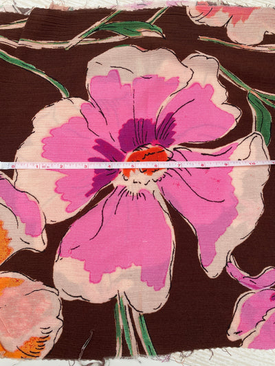 Viscose Large Pink Floral Remnant