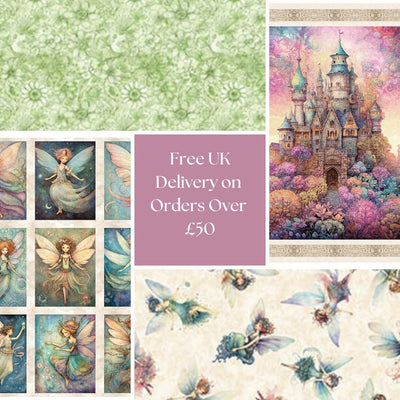 Quilting Treasures, Fairy Flowers, Enchanted Cotton Fabric