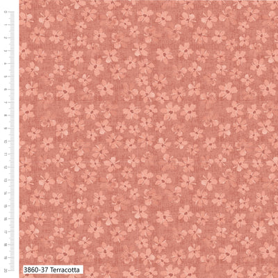 Petal Palette Terracotta Quilting Cotton Fabric – Debbie Shore 3860-37