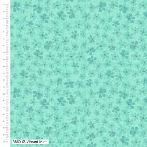 Petal Palette Vibrant Mint Quilting Cotton Fabric – Debbie Shore 3860-08