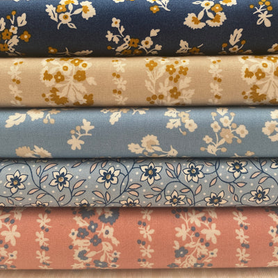 Liberty Denim Florals, Quilting Cotton Fabric, Posy Haze Bundle