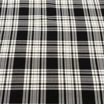 Brushed Tartan Black and White Check