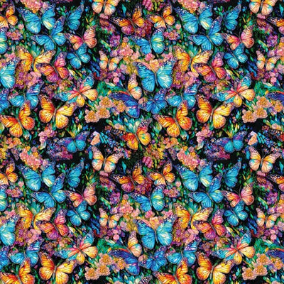 Camelot Fabrics, Stained Glass Butterflies, Gigi in the Garden Cotton Fabric