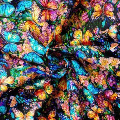 Camelot Fabrics, Stained Glass Butterflies, Gigi in the Garden Cotton Fabric