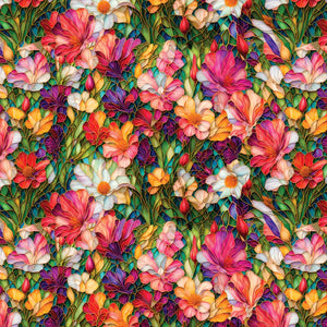 Camelot Fabrics, Gigi in the Garden, Stained Glass Meadow Flowers, Cotton Fabric