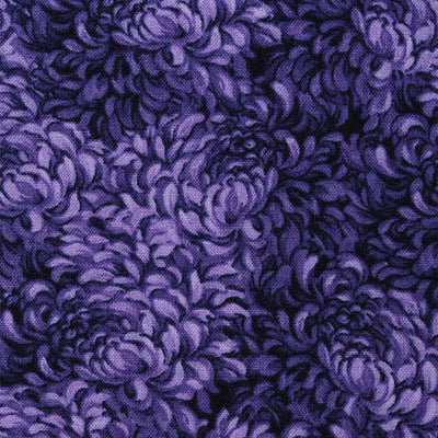 Craft Cotton Purple Chrysanthemum Floral Cotton Fabric