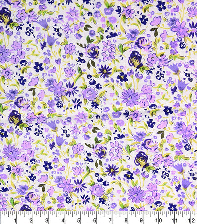 Craft Cotton Lilac Mini Floral Cotton Fabric