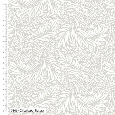 William Morris Quilt Backing Larkspur Natural