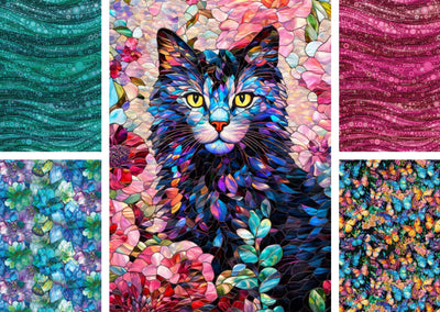 Camelot Fabrics, Gigi in the Garden Panel Teal Floral Cotton Fabric Pack