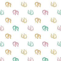 Camelot Fabrics, Rodeo Rose Horse Shoes Mint, Cotton Fabric