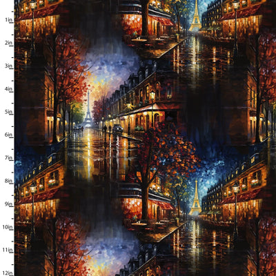 3 Wishes Fabric, Cityscape Black, C'est Magnifique Cotton Fabric