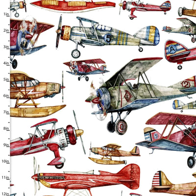 3 Wishes Fabric, First in Flight White, Cotton Fabric