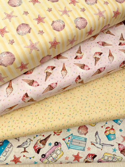 Craft Cotton Sundaes By the Sea, Ice Creams Bundle Cotton Fabric
