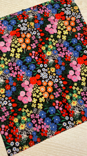 Small Floral Cotton Lawn Fabric Remnant