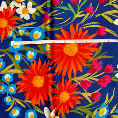 Viscose Orange Floral Remnant