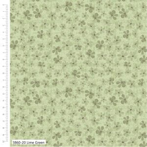 Petal Palette Lime Green Quilting Cotton Fabric – Debbie Shore 3860-20