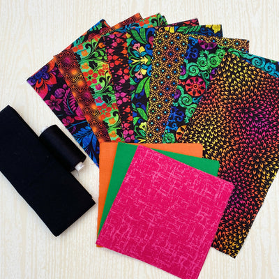 Floral Brights Bubble Gum Quilt Kit - Beginner Friendly Kit