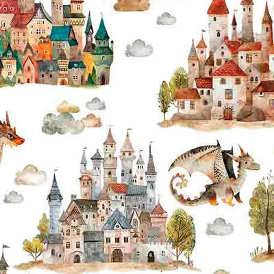Quilting Treasures, Dragons and Castles, Dragon Dreams Cotton Fabric