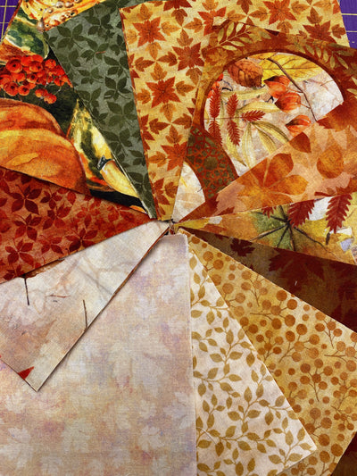 Autumn Charm Pack | 44x 4.5" Squares | 100% Cotton