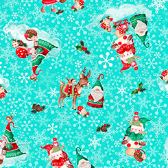Gnome for the Holidays, Christmas Gnomes, Cotton Fabric