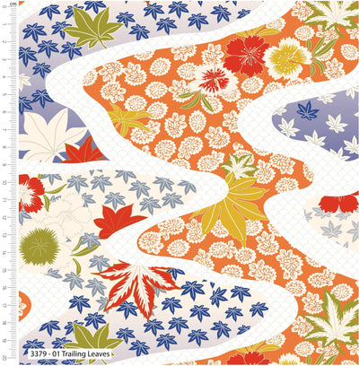 V and A, Serenity in Japan, Trailing Leaves Cotton Fabric