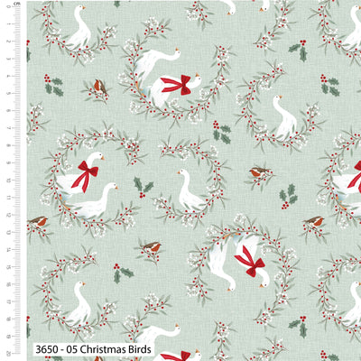 Christmas in the Country, Christmas Birds, Cotton Fabric