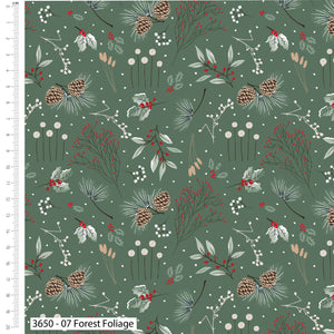 Christmas in the Country, Forest Foliage, Cotton Fabric