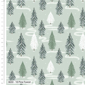 Christmas in the Country, Pine Forest, Cotton Fabric