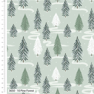 Christmas in the Country, Pine Forest, Cotton Fabric