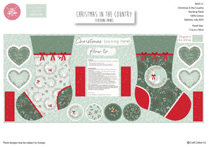 Christmas in the Country, Stockings Cotton Fabric Panels