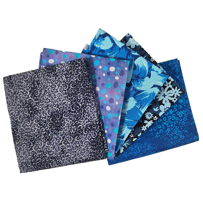 Craft Cotton Blue Geo Blender Fat Quarter Bundle