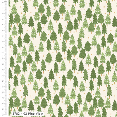 Craft Cotton Co Christmas Frosty Heights Pine View Cotton Fabric