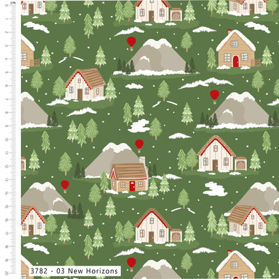 Craft Cotton Co Christmas Frosty Heights New Horizons Cotton Fabric