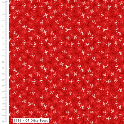 Craft Cotton Co Christmas Frosty Heights Ditsy Bows Cotton Fabric