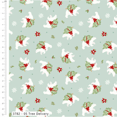 Craft Cotton Co Christmas Frosty Heights Tree Delivery Cotton Fabric
