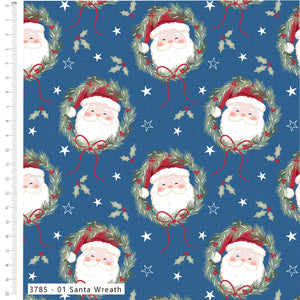 Craft Cotton Co Holly Jolly Patch Santa Wreath Cotton Fabric