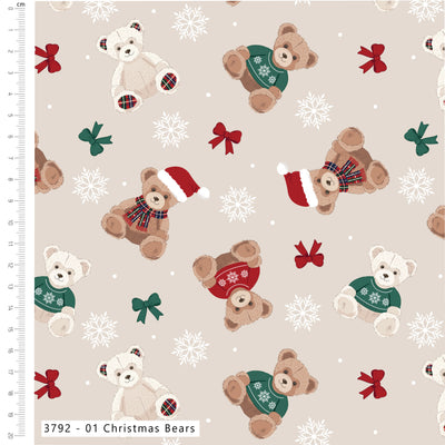 Craft Cotton Co Christmas Toy Box Bears Cotton Fabric