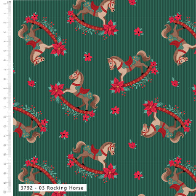 Craft Cotton Co Christmas Toy Box Rocking Horses Cotton Fabric