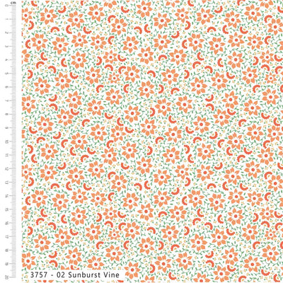 Craft Cotton, Island Haven,  Sunburst Vine Cotton Fabric